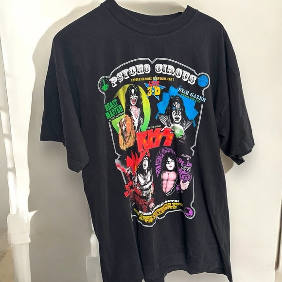 KISS Vintage Rare Psycho Circus Black T-Shirt XL - Picture 1 of 6